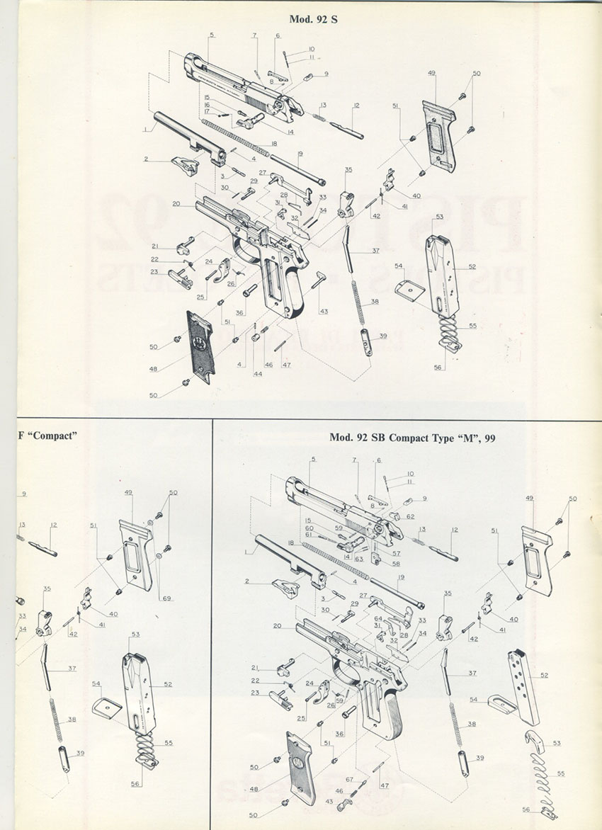 Beretta 92 series spare part list 3